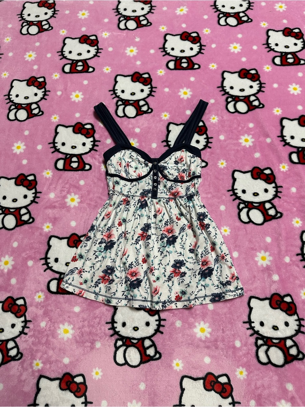 Y2K Floral Babydoll Bustier Cami Top